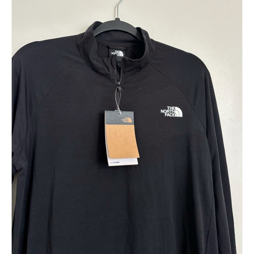Black Men's The North Face Wander 1/4 Zip Fitted Shirt M - Picture 2 of 5